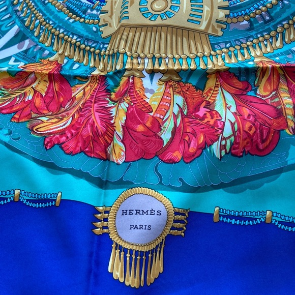Hermes Mexican South American native Indian Mayan Aztec print silk Carre scarf - Picture 6 of 8